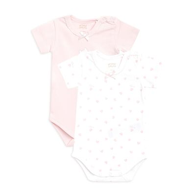 Girls Light Pink Set Of 2 Body Suit